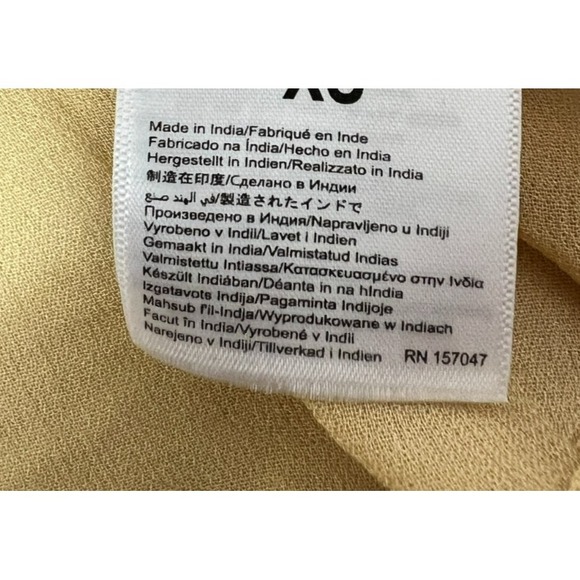 Farm Rio NWT Pleated Bust Peplum Blouse Beige Viscose Back Zip Long Sleeves S - Picture 6 of 13